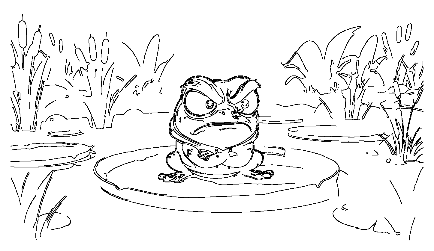 Angry Frog lily pad